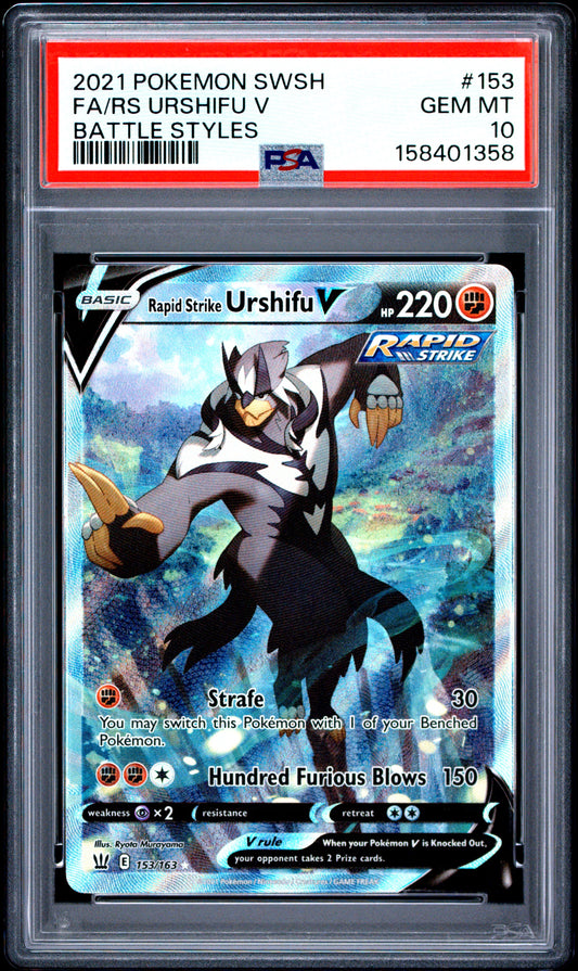 PSA 10 Battle Styles Rapid Strike Urshifu V Alternate Art 153/163