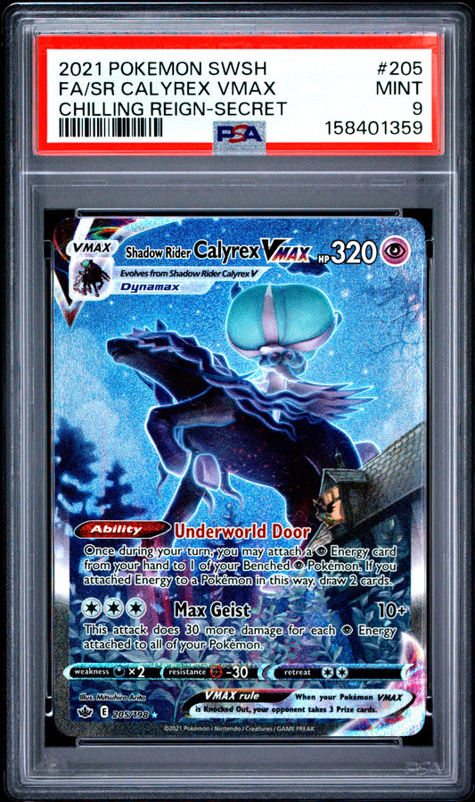 PSA 9 Chilling Reign Shadow Calyrex VMAX Alternate Art 205/198
