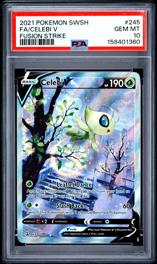 PSA 10 Fusion Strike Celebi V Alternate Art 245/264