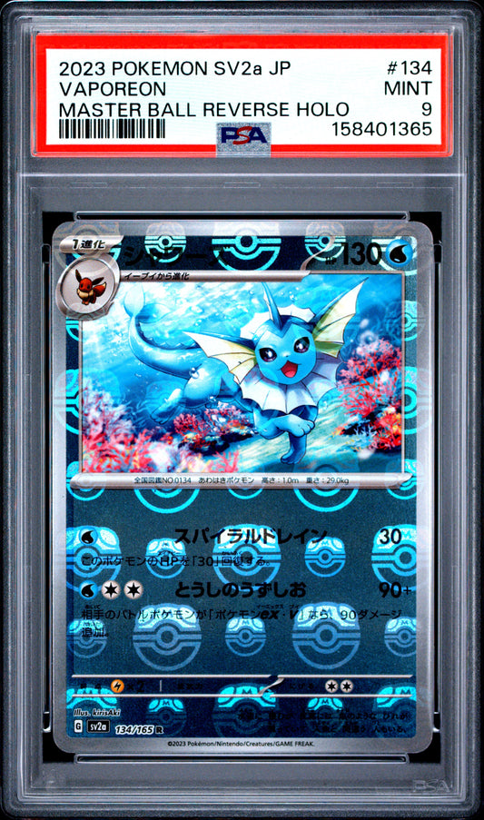 PSA 9 151 Vaporeon Master Ball Reverse Holo 134/165