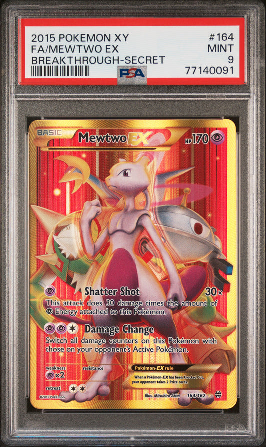 PSA 9 XY Breakthrough FA/Mewtwo EX Secret 164/162