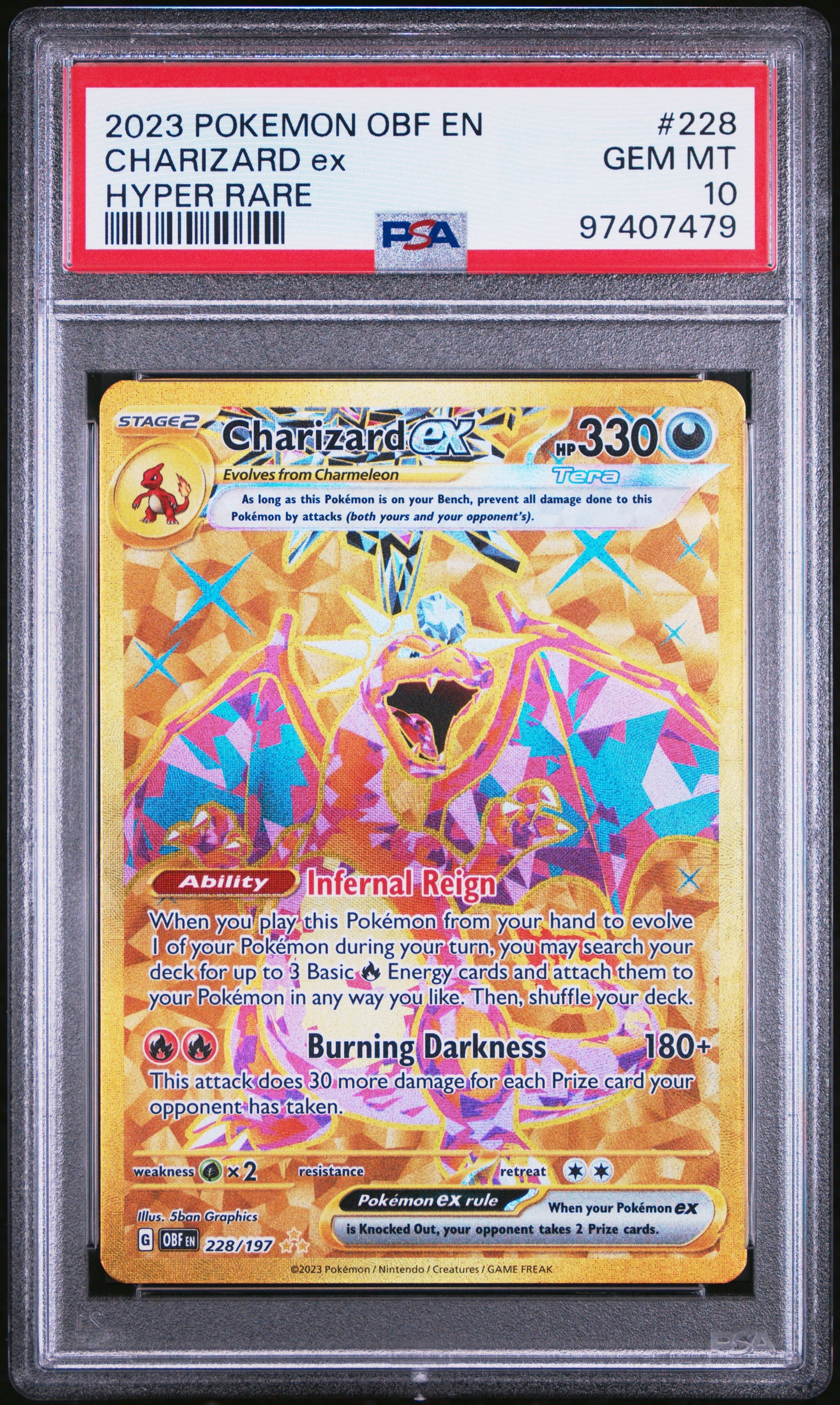 PSA 10 Obsidian Flames Charizard ex Hyper Rare 228/197