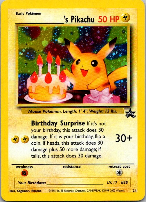 Birthday Pikachu 24 Black Star Promo