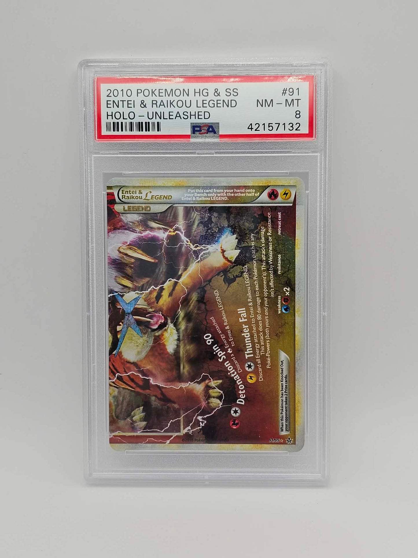 PSA 8 HGSS Unleashed Entei & Raikou Legend Holo 91/95